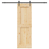 Sliding Door NARVIK Natural and Black 70 x 210 cm 3445341