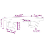 ZNTS Basin Shelf Wall Mounted Steel and Solid Wood Beech 3302378