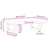 Basin Shelf Wall Mounted Steel and Solid Wood Beech 3302378