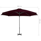 Cantilever Garden Parasol Red Polyester fabric, Aluminium Large 312306