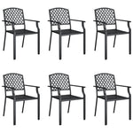 ZNTS 7 Piece Garden Dining Set Anthracite Steel 3188003