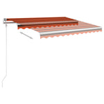 ZNTS Manual Retractable Awning with Posts 3x2.5 m Orange and Brown 3069900