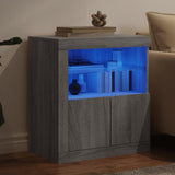 Sideboard with LED Lights Grey Sonoma 60.5x37x67 cm 836621