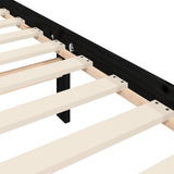 Bed Frame without Mattress Black 200x200 cm Solid Wood Pine 3192840