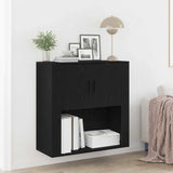 Wall Cabinet Black oak 80 x 33 x 80 cm Engineered wood 862116