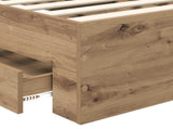Bed Frame with Drawer Artisan Oak 100 x 200 cm Engineered Wood 3412417