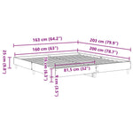 Bed Frame without Mattress Concrete Grey 160x200cm Engineered Wood 3329033