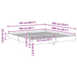 Bed Frame without Mattress Concrete Grey 160x200cm Engineered Wood 3329033