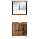 Bathroom Furniture Set with Shelf 4 pcs Brown Engineered wood 3334415