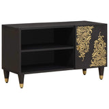 TV Cabinet with Shelf Black 80 x 33 x 46 cm Solid Mango Wood 4018823