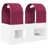 Bed with Tunnel 4 pcs White and Red Engineered Wood 3423489