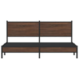Metal Bed Frame without Mattress Brown Oak 183x213 cm 3301406