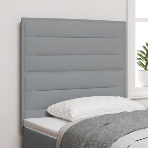 ZNTS LED Headboard Lines Design Light Grey 100 cm Fabric 3338279