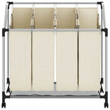 282428 Laundry Sorter with 4 Bags Cream Steel
