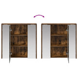 Bathroom Mirror Cabinet Smoked Oak 63.5 x 16 x 62.5 cm 889155