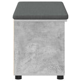 Hall Bench with Cushion with Door Concrete Grey 80 x 38 x 46 cm 891507