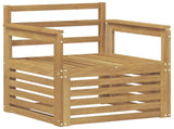2 Piece Outdoor Sofa Set Solid Acacia Wood White 3439081