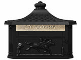 Wall Mounted Mailbox Black 40.5 x 16 x 45 cm Cast Aluminum 42023501