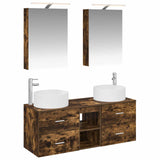 Bathroom Furniture Set 5 pcs Smoked Oak 3407075