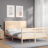 Bed Frame without Mattress Double Solid Wood 3194611