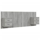 Bed Headboard with Cabinets Grey Sonoma Engineered Wood 3115690