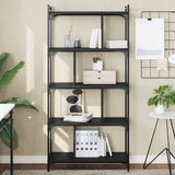 Bookcase 5-Tier Black 76x32x158 cm Engineered Wood 833940