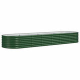 Garden Raised Bed Galvanised Steel 296x80x36 cm Green 318923