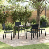 Garden Dining Set 5 pcs Black Powder-Coated Steel 3379144