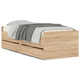 Bed Frame Sonoma oak Engineered wood Single Bed Frame 3207345