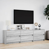 TV Cabinet with LED Grey Sonoma 180x34x50 cm Engineered Wood 3307931