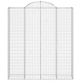 Arched Gabion Baskets 9 pcs 200x50x220/240 cm Galvanised Iron 3146453