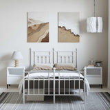 Metal Bed Frame without Mattress with Footboard White 135x190cm 353603