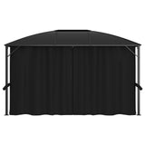 Gazebo with Curtains 400x300x265 cm Anthracite 48601