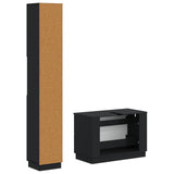 2 Piece Bathroom Cabinet Set HOORN Black Engineered Wood 3417550