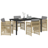 Garden Dining Set 5 pcs Beige Powder-Coated Steel 3380671