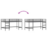 Kids'Loft Bed Frame Black 107 x 200 cm Steel 42020765