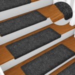 ZNTS Stair Mats Self-adhesive 30 pcs Grey 65x21x4 cm 3365692