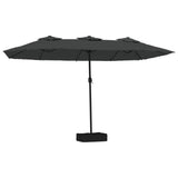 Double-Head Garden Parasol with LEDs Anthracite 449x265 cm 362955