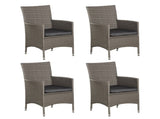 Set of Four Rattan Armchairs, with Cushions - Grey T3398P323963