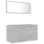 ZNTS 2 Piece Bathroom Furniture Set Concrete Grey Engineered Wood 804849