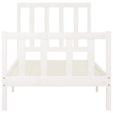 Bed Frame without Mattress White 100x200 cm Solid Wood 3106824