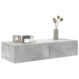 Wall Shelf with Drawers Concrete Grey 80x33x17 cm Engineered Wood 859980