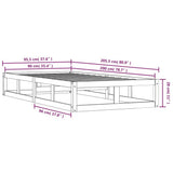Bed Frame without Mattress Black 90x200 cm Solid Wood 820785