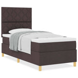 Box Spring Bed with Headboard Dark brown 90 x 200 cm Fabric 3339668