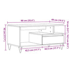 ZNTS Coffee Table Artisan Oak 90x49x45 cm Engineered Wood 857453