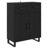 Highboard with Drawer 2 pcs Black Oak Engineered Wood and Glass 3416089