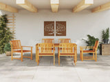 Garden Dining Set 7 pcs Brown Solid Acacia Wood 3375679