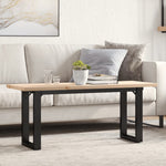 Coffee Table O-Frame 110x40x45.5 cm Solid Wood Pine and Steel 3282733