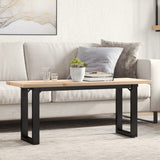 Coffee Table O-Frame 110x40x45.5 cm Solid Wood Pine and Steel 3282733
