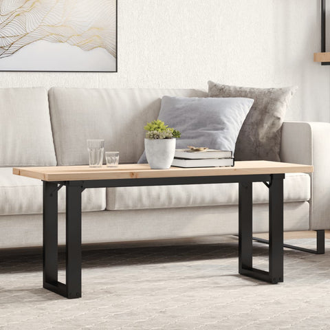 Coffee Table O-Frame 110x40x45.5 cm Solid Wood Pine and Steel 3282733
